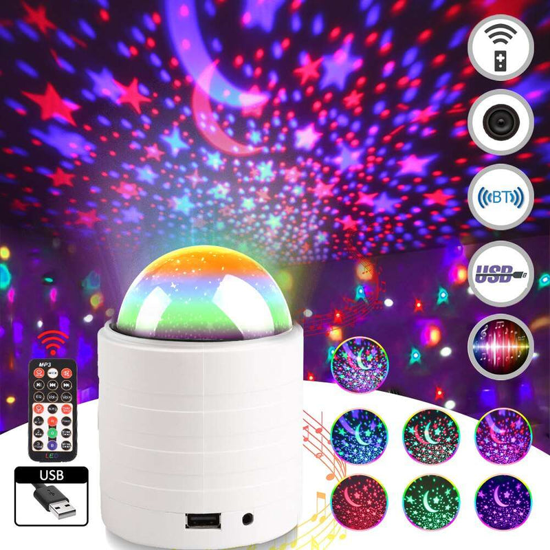 Night light star projector creating calming star-filled ambiance with soft adjustable lightingv